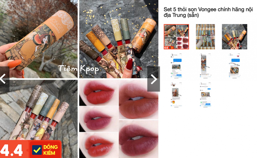 Son VONGEE được bày bán trên Shopbee.