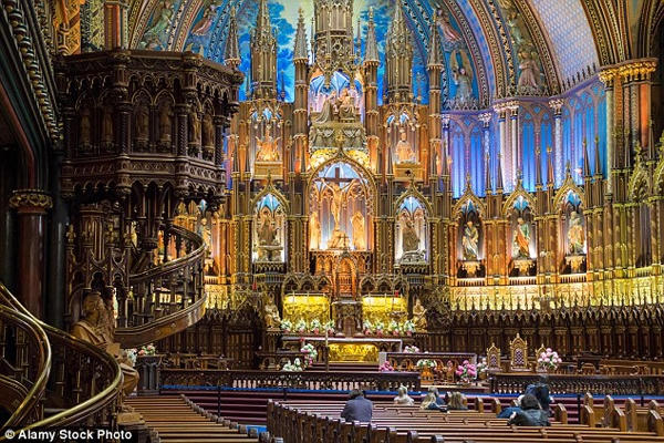 Tang lễ của chồng Celine Dion sẽ được tổ chức vào ngày 23/1 tại nhà thờ ở Montreal, quê nhà của nữ ca sĩ. Nhà thờ này cũng là nơi cặp đôi đã tổ chức lễ cưới vào năm 1994. Ảnh: Dailymail