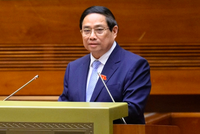 Thủ tướng Phạm Minh Chính trình bày báo cáo đánh giá bổ sung kinh tế xã hội 2024, kế hoạch 2025, sáng 5/5.