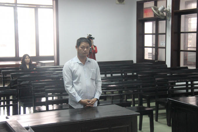 Bị cáo Hoàng Tuấn Hải trong phiên tòa sáng ngày 11/1.