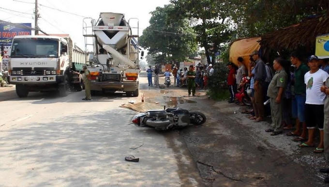 Hiện trường vụ tai nạn.