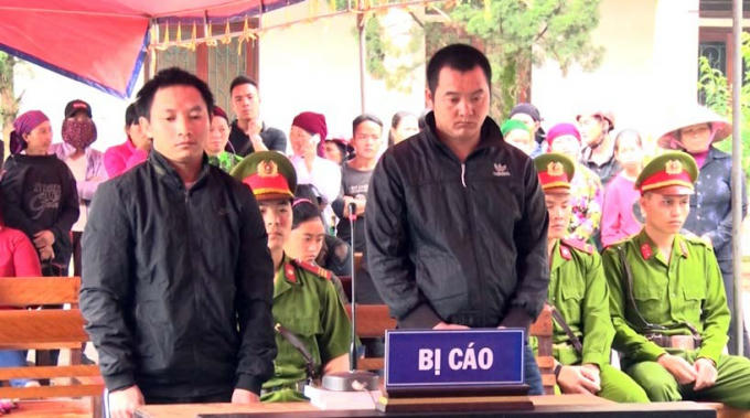 Các bị cáo tại tòa.