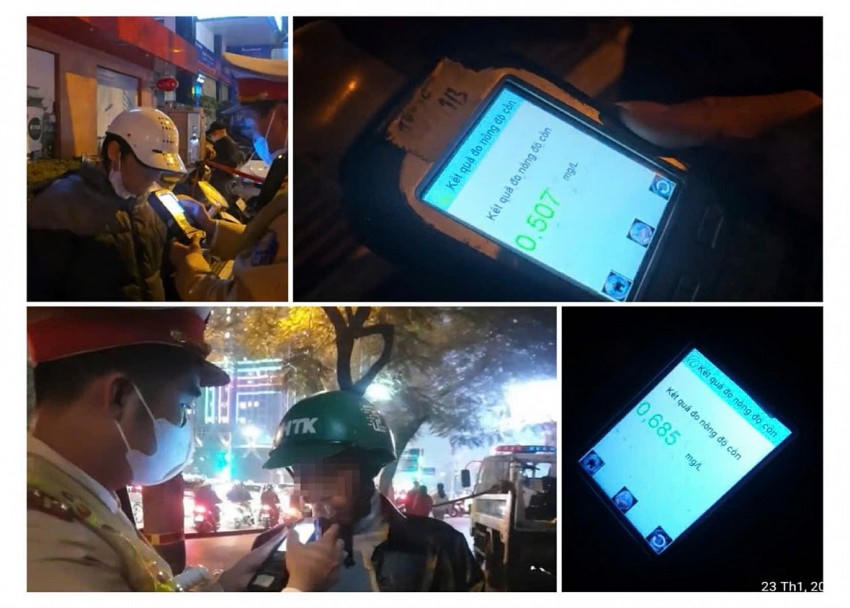 02 trường hợp vi phạm "kịch khung" bị phát hiện tối 23/1/2025.