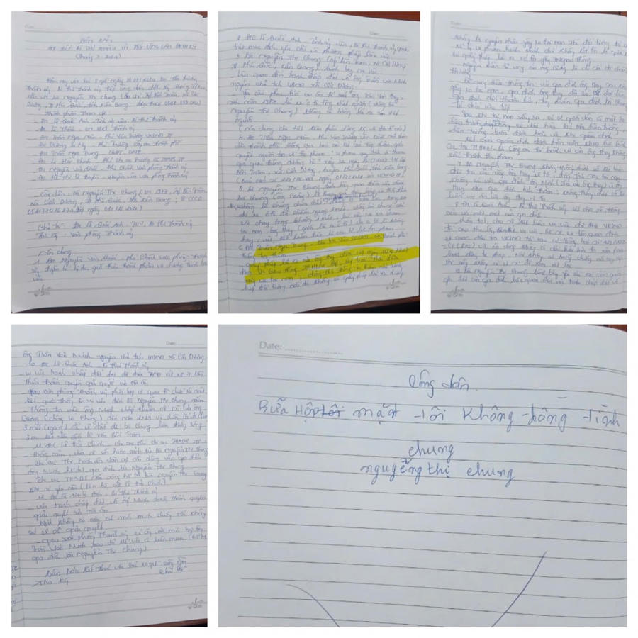 Biên bản tiếp công dân ngày 16/7/2024 của Thành ủy Phú Quốc. (ảnh: bà Chung cung cấp).