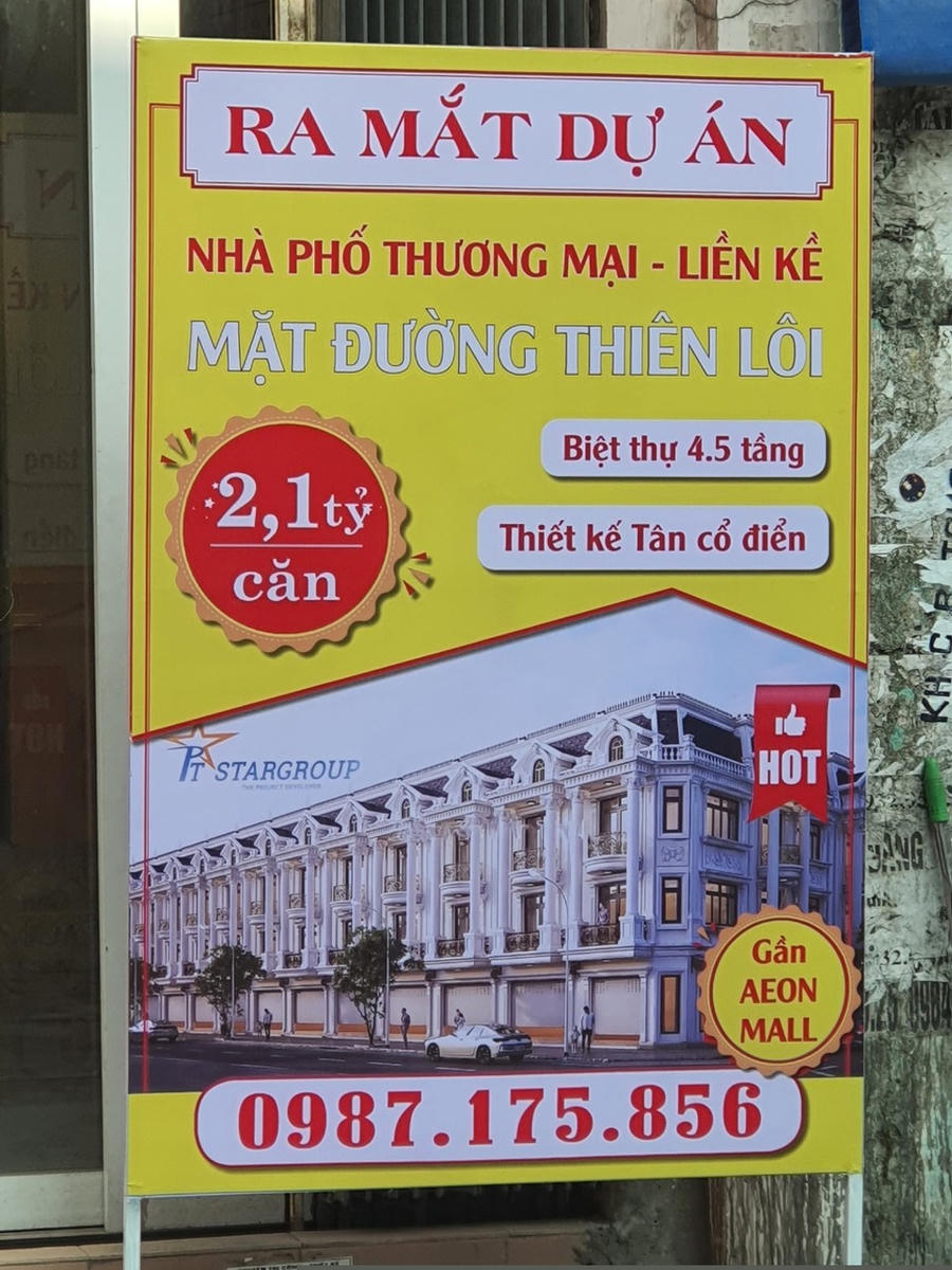 Biển quảng cáo ra mắt, bán ự án Nhà phố thương mại Star Shophouse Hải Phòng.