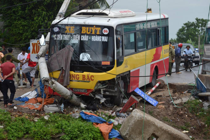 Hiện trường nơi xảy ra vụ tai nạn.
