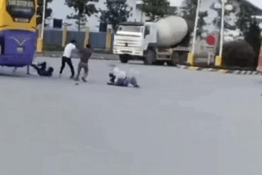 Hiện trường vụ ẩu đả tại QL1A.