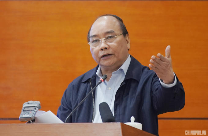 Thủ tướng Nguyễn Xuân Phúc phát biểu tại hội nghị.
