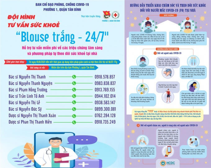 Đội hình tư vấn “Blouse trắng-24/7” hỗ trợ tư vấn miễn phí các triệu chứng lâm sàng và phương pháp tự theo dõi sức khỏe tại chính căn nhà của mình.