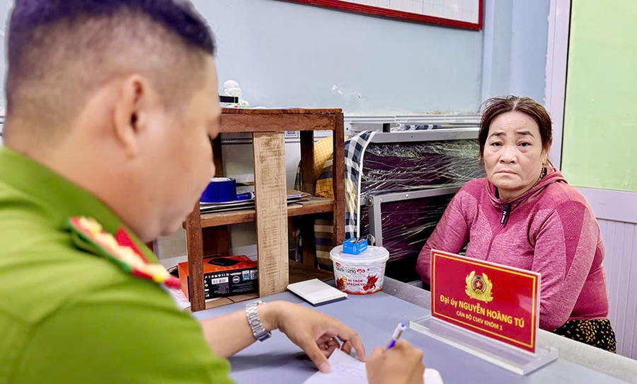 Đối tượng Võ Thị Quyên khai nhận tại Công an phường Mỹ Long