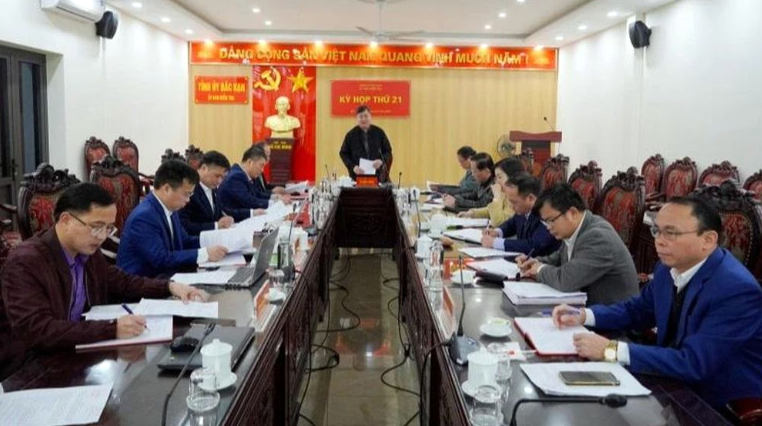 Ủy ban Kiểm tra Tỉnh ủy Bắc Kạn họp kỳ thứ 21. (Ảnh: Khánh Duy).