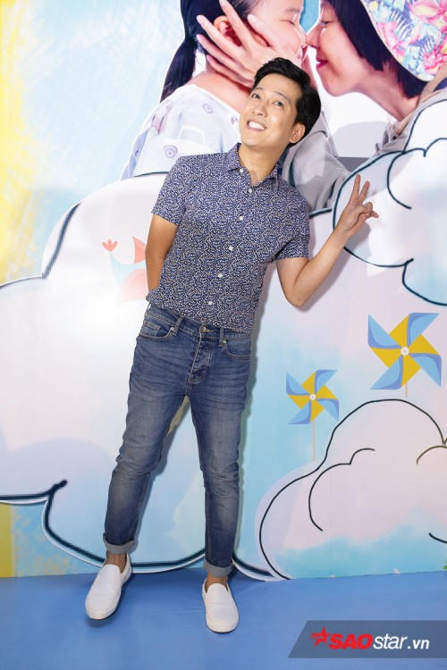 Trường Giang bất ngờ có mặt tại sự kiện. Đây là lần hiếm hoi anh tham gia các buổi họp báo phim.