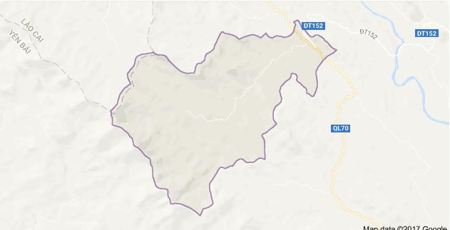 Xã Khánh Hòa (kẻ tím) - nơi xảy ra sự việc thương tâm. Ảnh Google map