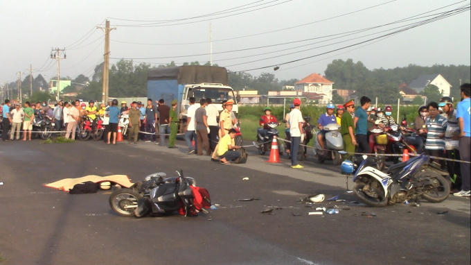 Hiện trường vụ tai nạn.