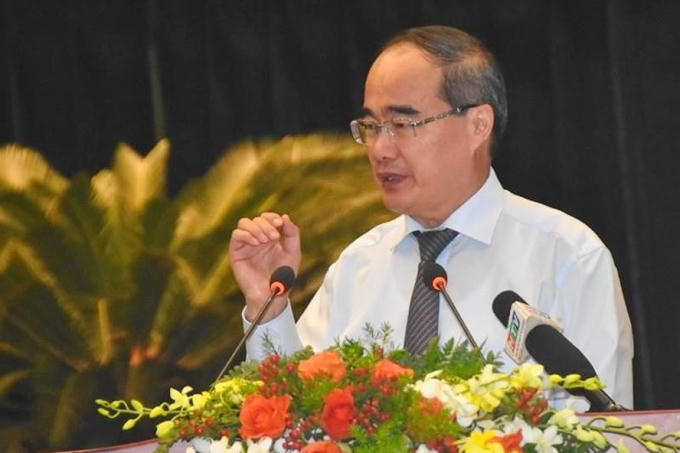 Bí thư Thành ủy TPHCM Nguyễn Thiện Nhân phát biểu chỉ đạo chiều 26.3. Ảnh: Phương Thùy.