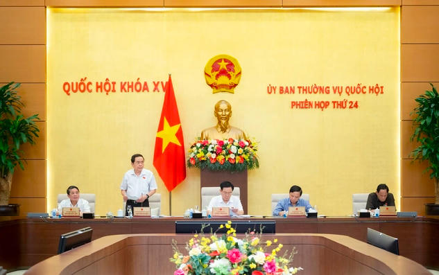 Phiên họp thứ 25 của Ủy ban Thường vụ Quốc hội. Ảnh VTV