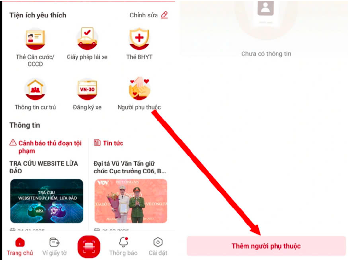 VNeID ngày càng được tích hợp nhiều chức năng hữu ích, giúp phục vụ cho quá trình chuyển đổi số quốc gia trong đó có tính năng thêm người phụ thuộc.