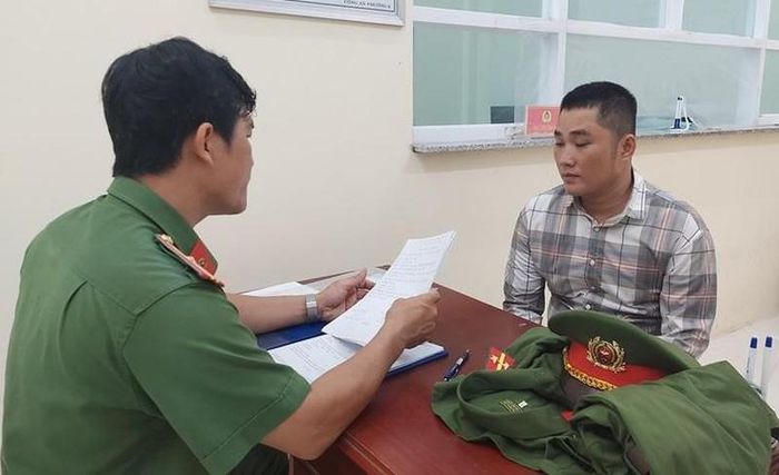 Đối tượng Nguyễn Văn Thuận tại cơ quan Công an (ảnh CACC).
