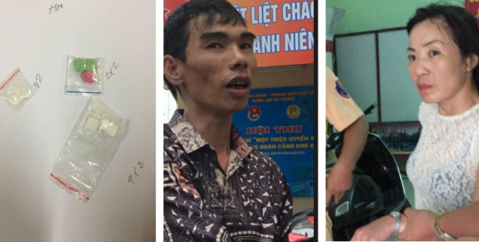 Tang vật và hai đối tượng bị bắt giữ.