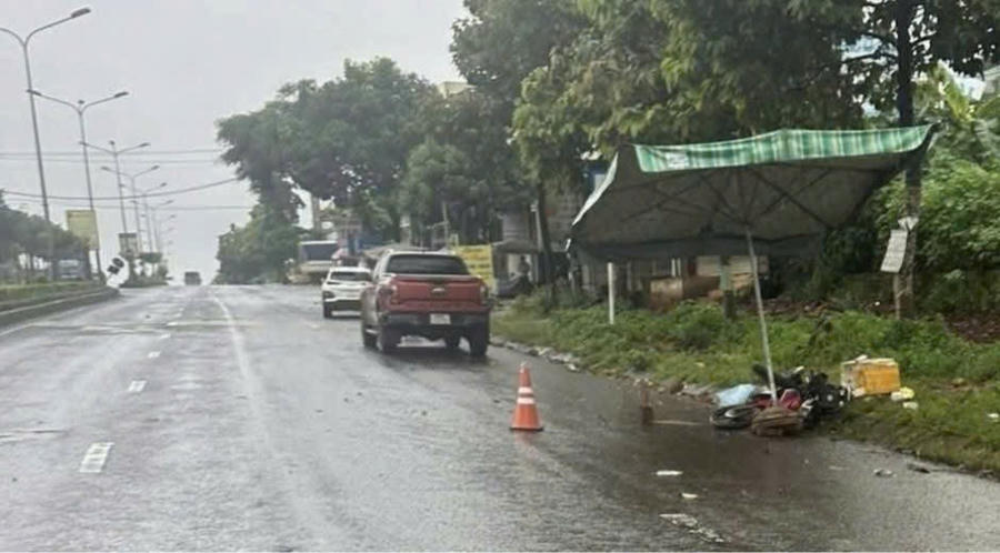 Hiện trường vụ tai nạn giao thông. (Ảnh: H.Đại)