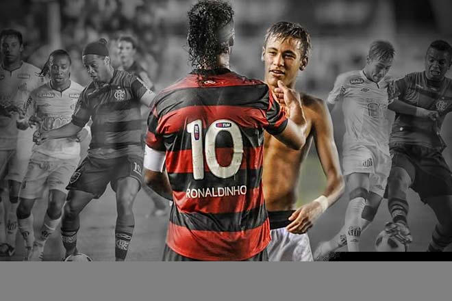 Ronaldinho và Neymar so tài đáng nhớ năm 2011