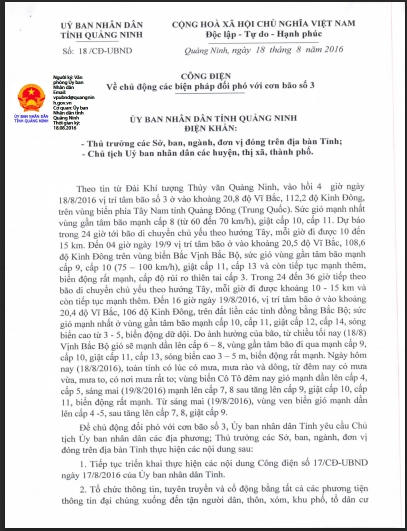 C&ocirc;ng điện khẩn chỉ đạo chủ động đối ph&oacute; với b&atilde;o Thần S&eacute;t.