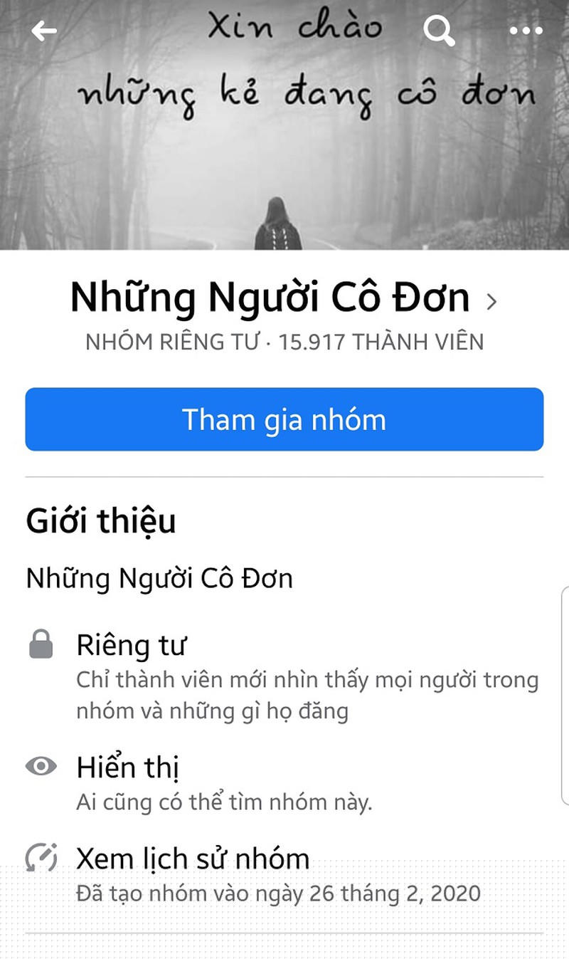 Một trong những hội nhóm “cô đơn” trên mạng xã hội.
