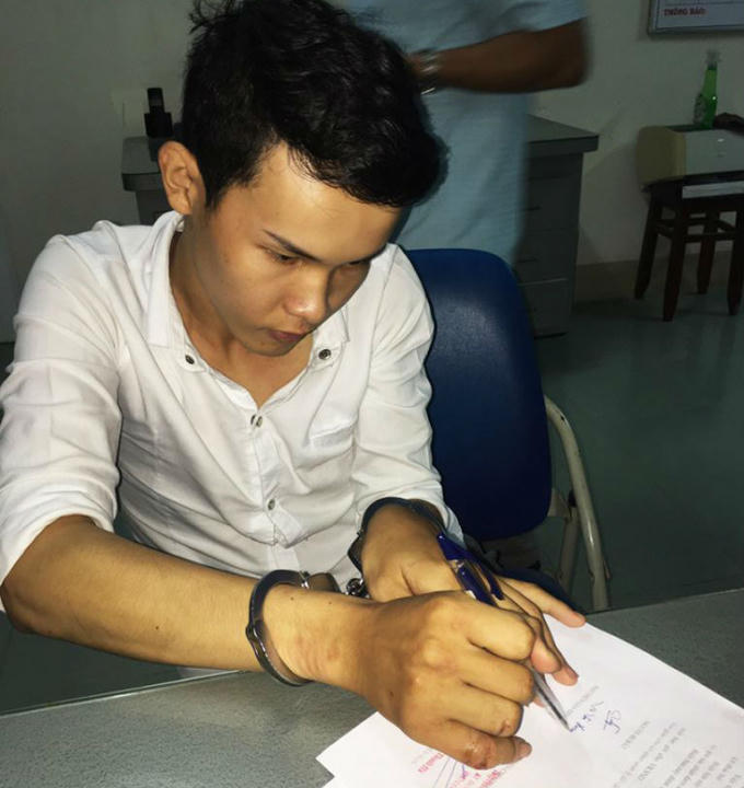 Nghi can Hoàng tại cơ quan điều tra. (Ảnh: báo Vietnamnet)