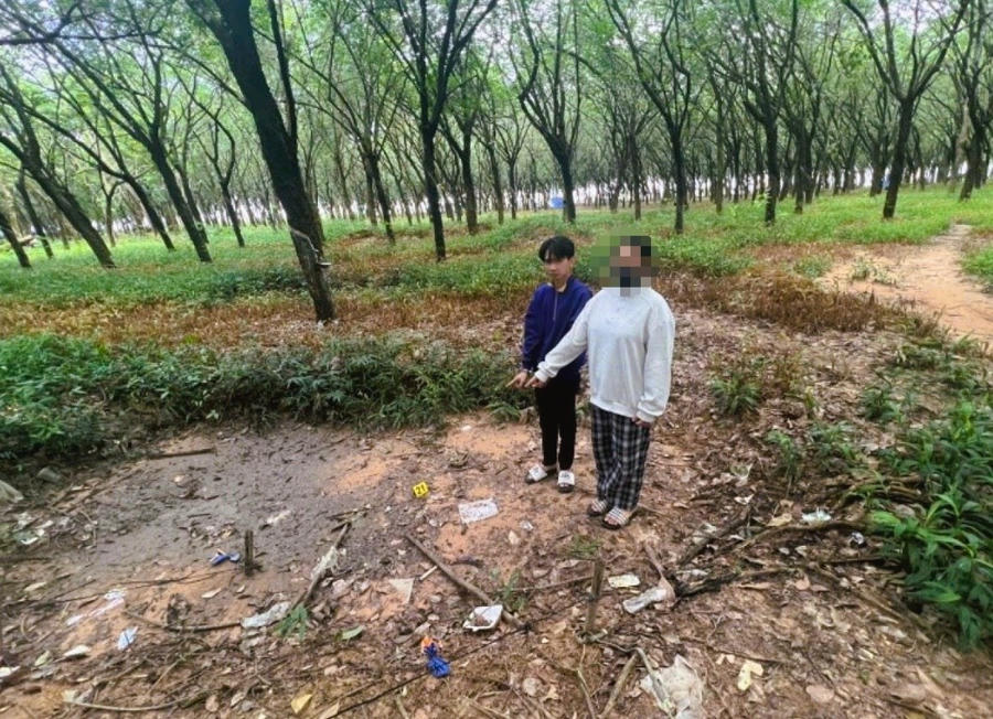 Hiện trường nơi Quỳnh giao cấu với cháu T (ảnh: CA ĐN)