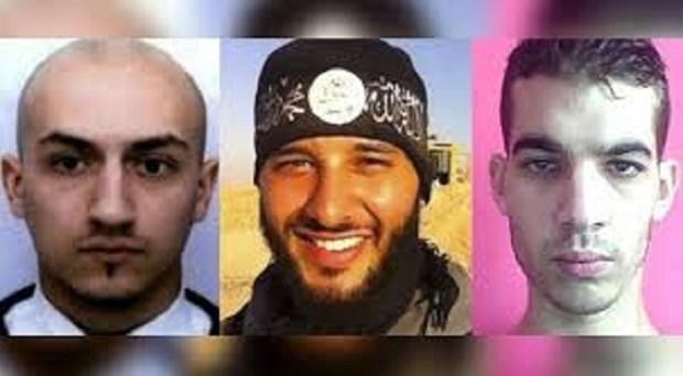 Samy Amimour (trái), Foued Mohamed-Aggad (giữa), Ismael Omar- những thủ phạm khủng bố Paris.
