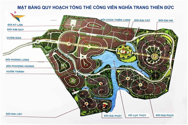 Mặt bằng quy hoạch tổng thể Công viên nghĩa trang Thiên Đức.