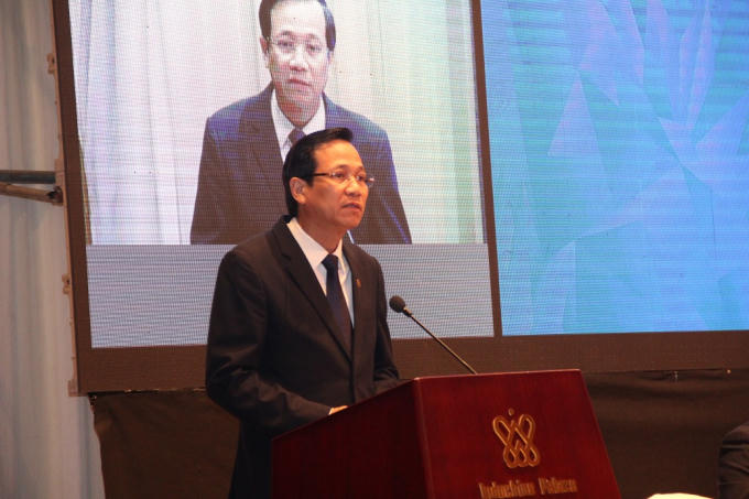 Ông Đào Ngọc Dung - Bộ trường bộ Lao động - Thương binh và Xã hội phát biểu khai mạc buổi đối thoại.