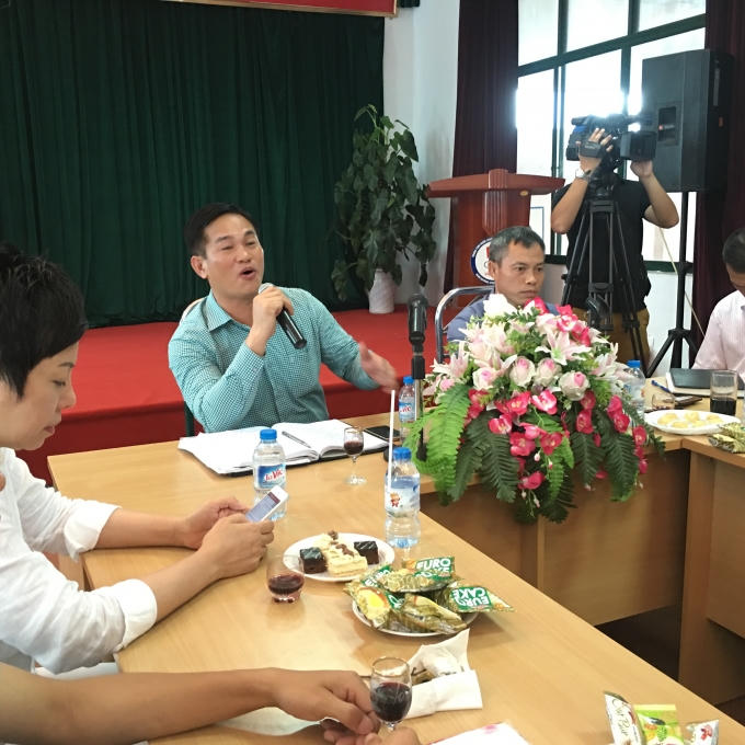 Ông Nguyễn Mạnh Hùng, Giám đốc Trung tâm Huấn luyện Thể thao Quốc gia Hà Nội trong cuộc gặp báo chí.