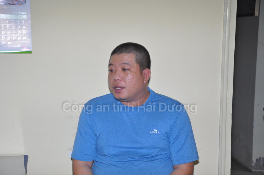 Đối tượng Hùng tại cơ quan Công an.
