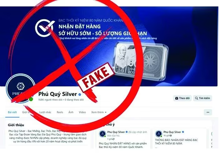 Fanpage giả mạo các thương hiệu nổi tiếng để lừa đảo.