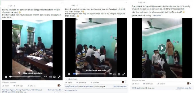 Hàng loạt Fanpage chia sẻ clip cùng chú thích sai lệch dẫn đến đông đảo cộng đồng mạng hiểu nhầm và  phẫn nộ chỉ trong vài giờ. (Ảnh chụp màn hình)