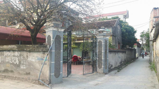 Ngôi nhà tại thôn Nghiêm Thôn, thị trấn Phố Mới, huyện Quế Võ là nơi ông Hoàng Văn Long và Hoàng Văn Vỹ đăng ký hộ khẩu thường trú. Ảnh: NBC