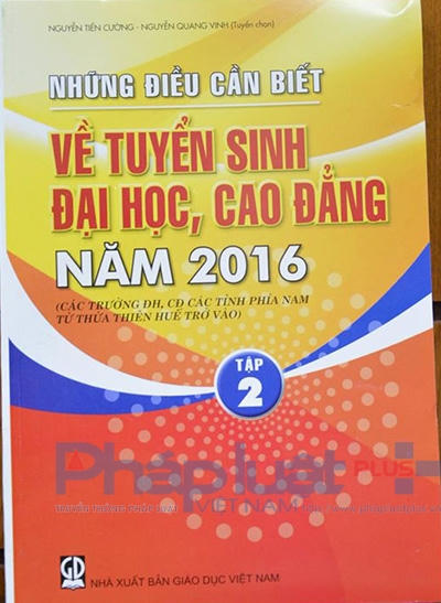 Tập 2 có tựa đề “Những điều cần biết về tuyển sinh đại học, cao đẳng năm 2016 của các trường thuộc các tỉnh phía Nam (từ Thừa Thiên Huế trở vào)”.