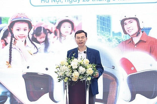 Ông Trần Hữu Minh, Chánh Văn phòng Ủy ban An toàn giao thông Quốc gia phát biểu tại lễ phát động.