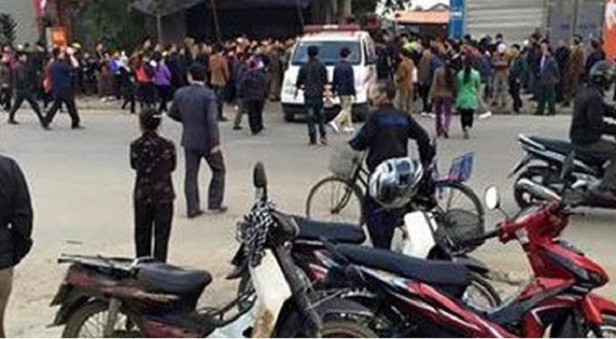 Hiện trường nơi xảy ra vụ tai nạn.
