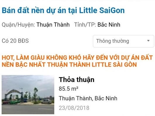 Dự án đang được rao bán rầm rộ trên mạng.