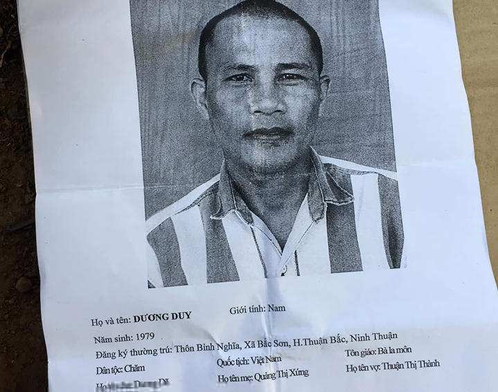 Hình ảnh, thông tin kèm lệnh truy nã Đối tượng Dương Duy.