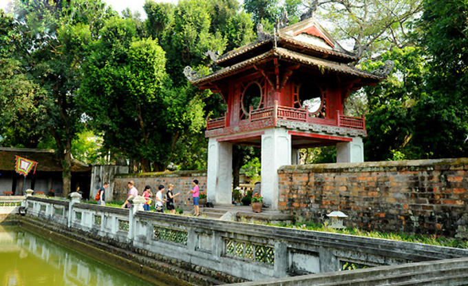 Văn Miếu trước khi được tu bổ. Ảnh Trung tâm Hoạt động văn hóa khoa học Văn Miếu - Quốc Tử Giám.