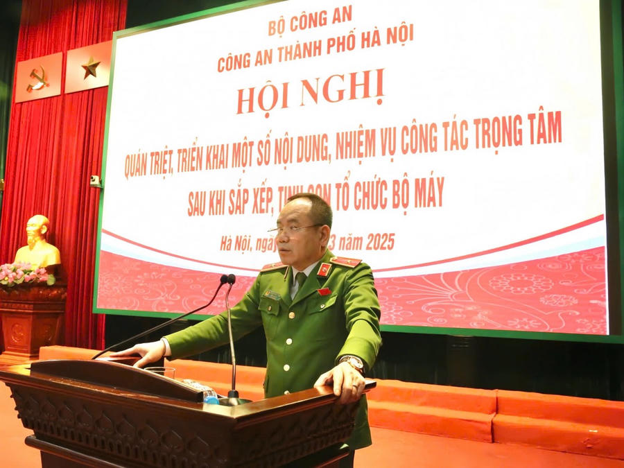 CATP Hà Nội tổ chức Hội nghị quán triệt, triển khai một số nội dung, nhiệm vụ công tác trọng tâm sau khi sắp xếp, tinh gọn tổ chức bộ máy.