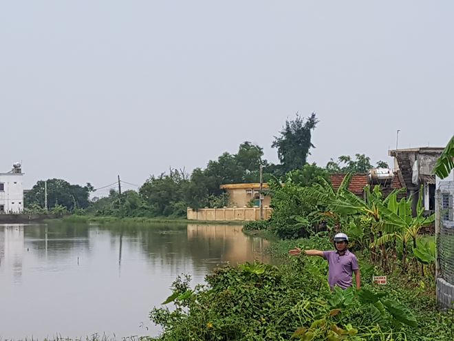 Diện tích đất thu hồi của gia đình ông Đoàn Văn Nghiệp bị thu hồi và tổ chức bán đấu giá tại xã Trực Hưng.