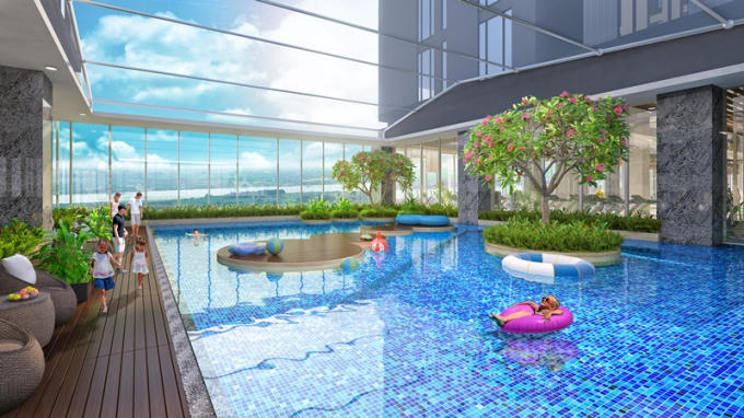Bể bơi trẻ con Ancora Residence.