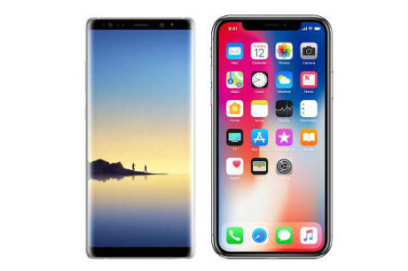 Cả Galaxy Note 8 và iPhone X đều không còn phím Home.