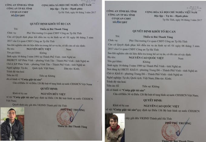 Ngay sau khi đấu tranh khai thác, cơ quan điều tra đã mở lại hồ sơ và khởi tố bị can hai đối tượng.