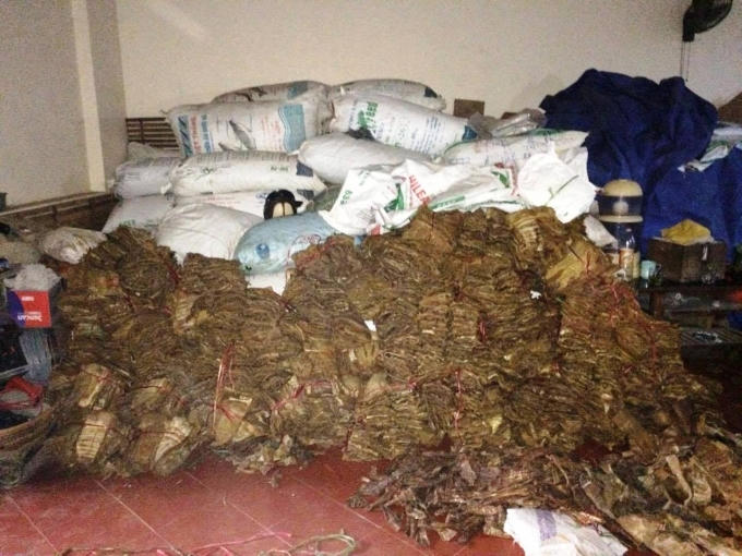 Hơn 2,6 tấn măng khô tẩm lưu huỳnh bị cơ quan điều tra thu giữ.