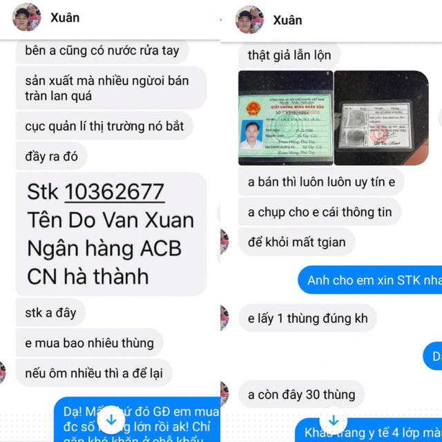Các đối tượng lừa đảo thường đưa CMND trùng tên chủ tài khoản ngân hàng để người dân tin tưởng.
